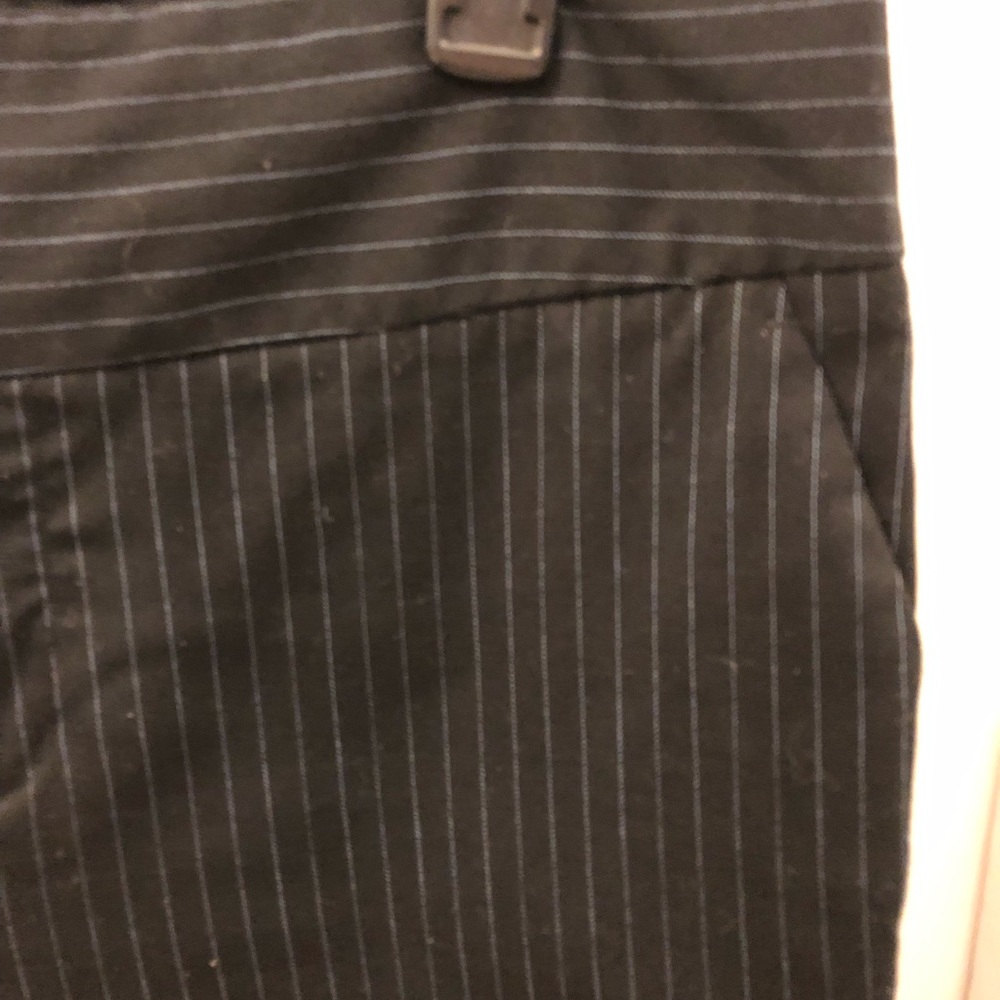 Black Pants Blue Pinstriped Capri Dress Pants